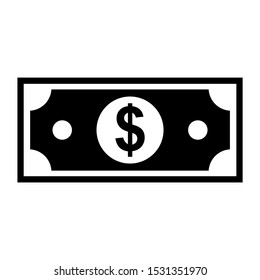 Cash money icon design. Bill money icon in trendy flat style design. Vector illustration.