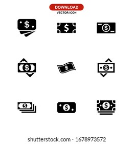 cash money icon or logo isolated sign symbol vector illustration - Collection of high quality black style vector icons
