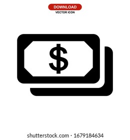 cash money icon or logo isolated sign symbol vector illustration - high quality black style vector icons
