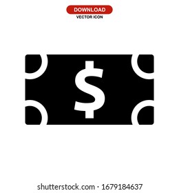 cash money icon or logo isolated sign symbol vector illustration - high quality black style vector icons
