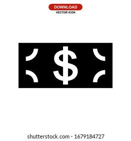 cash money icon or logo isolated sign symbol vector illustration - high quality black style vector icons
