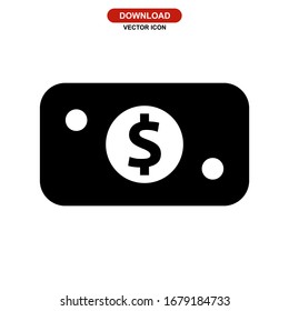 cash money icon or logo isolated sign symbol vector illustration - high quality black style vector icons
