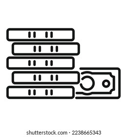 Cash money icon outline vector. Finance payment. Financial card