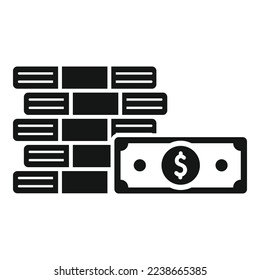 Icono de dinero en efectivo vector simple. Pago financiero. Tarjeta financiera