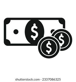 Cash money icon simple vector. Bank finance. Deposit loan