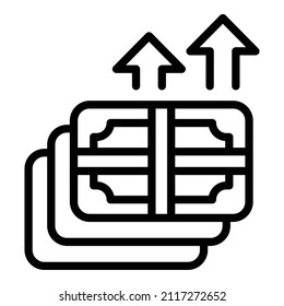 Cash money investment icon outline vector. Business company. People market