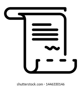 Cash money invoice icon. Outline cash money invoice vector icon for web design isolated on white background