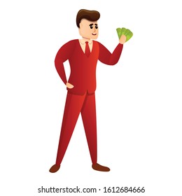 Cash money millionaire icon. Cartoon of cash money millionaire vector icon for web design isolated on white background