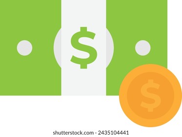 Icono de pago de dinero en efectivo Ilustración plana vectorial