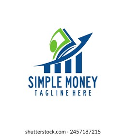 Cash Money Simple Logo Design Template Digital Payment Investing Finance Illustration