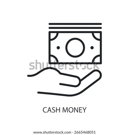 Cash money thin line vector icons.
