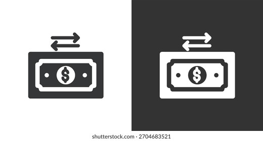 Icono de transferencia de dinero en efectivo. Icono de la serie de glifos sólidos
