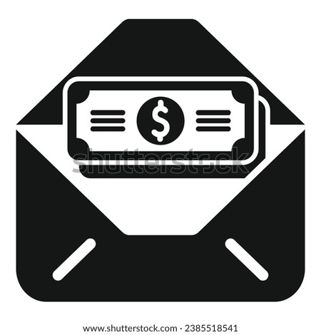 Cash in new envelope icon simple vector. Stack credit. Change atm service