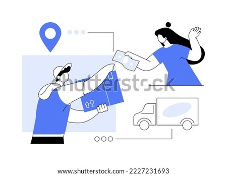 Cash on delivery abstract concept vector illustration. COD services, collect on demand, sale goods by mail order, full payment in cash, return to retailer, post office delivery abstract metaphor.
