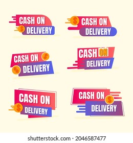 Cash on delivery badge and banner collection.