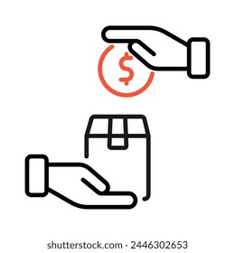 Cash on Delivery icon editable stock vector illustration