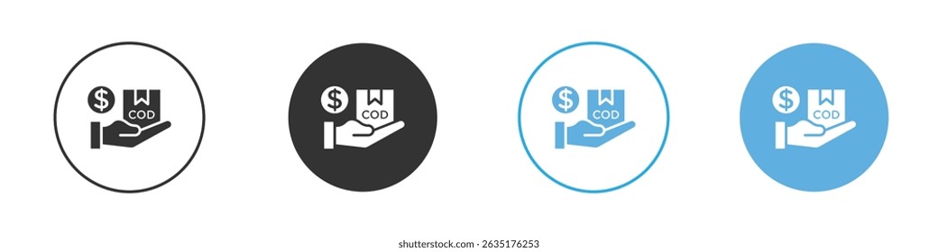 Cash on delivery icon Editable flat style, illustration icons