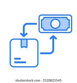 Cash on delivery icon. Cash on delivery, Logistic, Cash, Payment method, Delivery, Package, Pay, Box, Money. Vector icon illustration