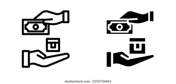 Cash on delivery icon symbol collection on white background.