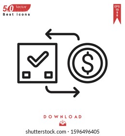 cash on delivery icon vector . Best modern, Black Friday icons , simple, isolated, application , logo, flat icon for website design or mobile applications, UI / UX design Editable stroke. EPS10 format
