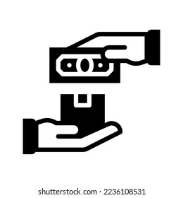 Plantilla de logotipo de la ilustración del vector del icono de caja de entrega aislada en fondo blanco