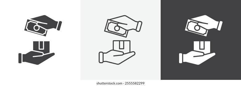Cash on delivery icon vector set for ui designs