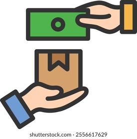 Cash On Delivery icon vector image. Suitable for mobile application web application and print media.