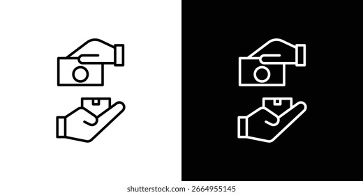 Nachnahme-Symbol Vektorgrafik - Hochwertige schwarze Stil Vektorsymbole