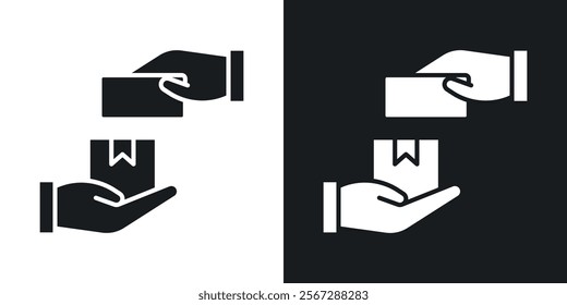 Cash on delivery icons in solid black and white colors