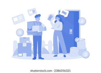 Cash On Delivery Illustration concept on a white background