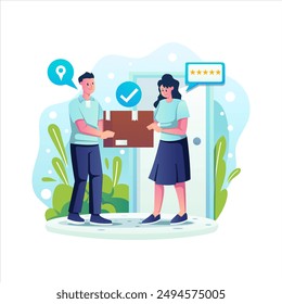 Cash On Delivery Illustration mit moderner Vektorgrafik