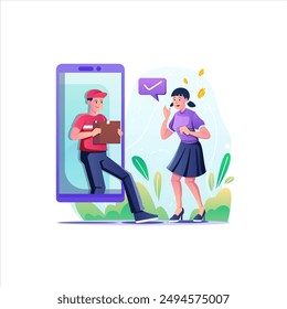 Cash On Delivery Illustration using modern style vector view