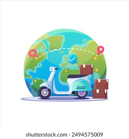 Ilustración de Cash On Delivery con vista de Vector de estilo moderno