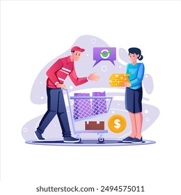 Cash On Delivery Illustration using modern style vector view