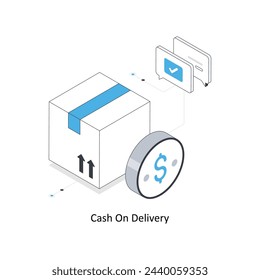 Cash On Delivery isometric stock illustration. Eps 10 File stock illustration.