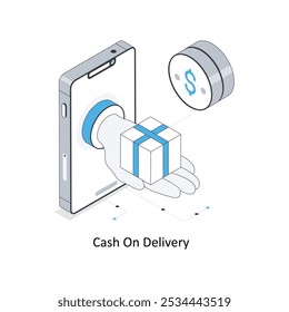 Cash On Delivery  isometric stock illustration. EPS File stock illustration