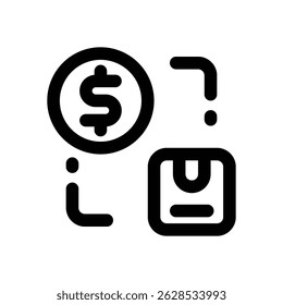 cash on delivery line icon. Clean and minimalist vector icon for websites, mobile apps, presentations, and logos. Fully scalable and customizable for any project.