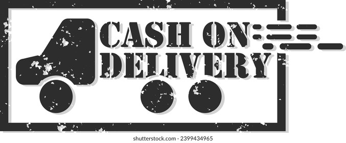 el logotipo de cash on Delivery color negro para la etiqueta adhesiva de caja de carros, página web, medios sociales y servicios de negocios en línea relacionados con las tiendas.