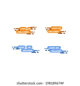 Cash on delivery the newest payment and delivery method on the banner vector in 4 packages made into one set design
