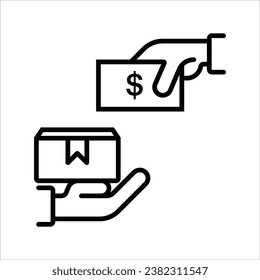 Cash on Delivery, Package delivery, shipping related line icon