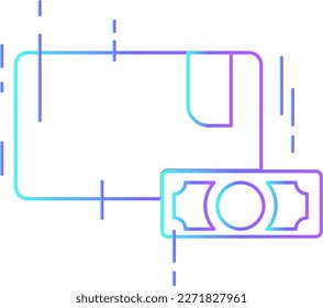 Cash on delivery delivery service icons with purple blue outline style. Shipping logistics symbol sign. Simple vector illustration. Related to package, fee, fast courier