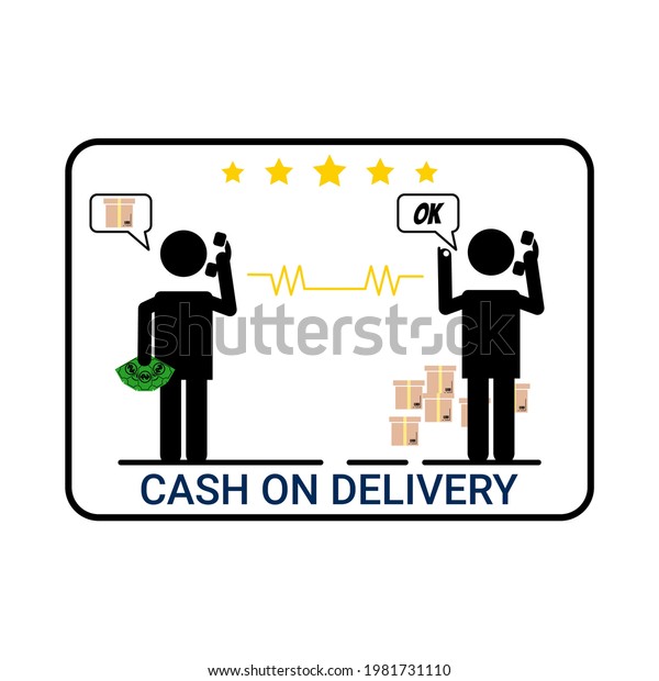 Cash on delivery sign logo for\
business, sticker,stamp,COD, Template, online shop,\
shipping.