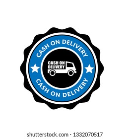 cash on delivery sticker,label,emblem. designed for promotional campaign or business marketing material.