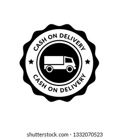 cash on delivery sticker,label,emblem. designed for promotional campaign or business marketing material.