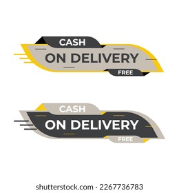 Cash on delivery tags collection. Special delivery, shipping, Cod. Delivery online shipping. Sticker, badge, coupon, store. Vector Illustration.
