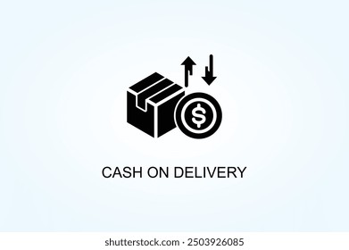 Vector De Efectivo En La Entrega O Ilustración De Símbolo De Logotipo