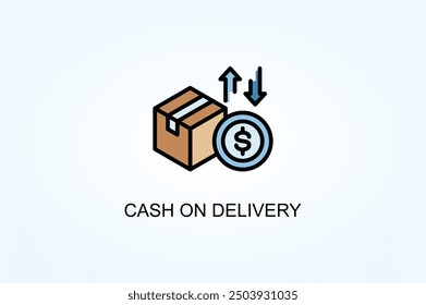 Vector De Efectivo En La Entrega O Ilustración De Símbolo De Logotipo
