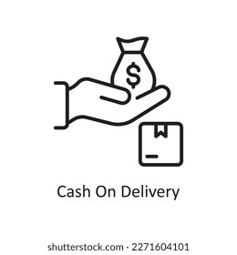 Cash-On-Delivery-Vektorgrafik Design-Illustration. Logistiksymbol auf weißem Hintergrund EPS10-Datei