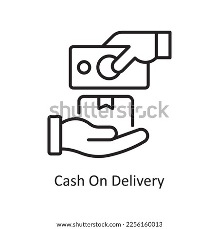 Cash on Delivery Vector Outline Icon Design illustration. Shopping and E-Commerce Symbol on White background EPS 10 File