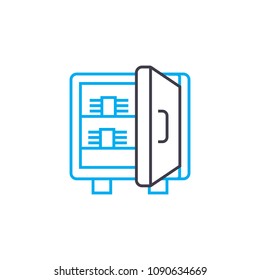 Cash on hand vector thin line stroke icon. Cash on hand outline illustration, linear sign, symbol concept.